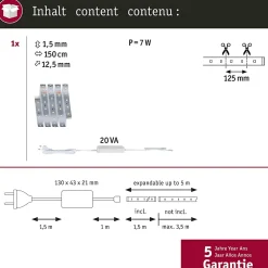 MaxLED 500 Strip LED Kit de base 1,5m blanc neutre 5,5W 550lm/m 4000K 20VA