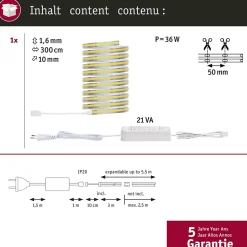 MaxLED 500 Strip LED Kit de base COB 3m 6500K 19W 600lm/m 6500K 36VA
