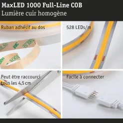 MaxLED 1000 Strip LED Kit de base COB 1,5m Blanc lumière du jour 18W 1280lm/m 6500K 40VA