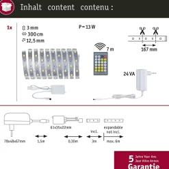 MaxLED 250 Strip LED Kit de base 3m Tunable White 3m 11W 270lm/m 30 LEDs/m Tunable White 24VA