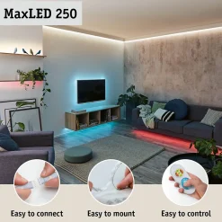 MaxLED 250 Strip LED Kit de base 1m 2700K 1m revêtue IP44 4W 300lm/m 30 LEDs/m 2700K 12VA