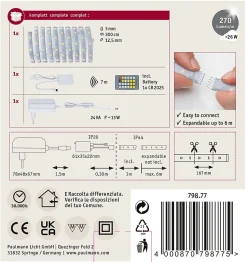 MaxLED 250 Strip LED Kit de base 3m Tunable White 3m revêtue IP44 11W 270lm/m 30 LEDs/m Tunable White 24VA