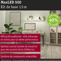 MaxLED 500 Strip LED Kit de base 1,5m blanc chaud 5,5W 550lm/m 2700K 20VA