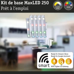 MaxLED 250 Strip LED Smart Home Zigbee 3.0 Kit de base 1,5m RGBW+ 1,5m revêtue IP44 9W 200lm/m 30 LEDs/m RGBW+ 24VA