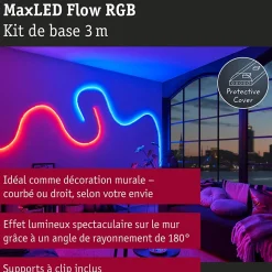 MaxLED Flow Strip LED Kit de base RGB 3m revêtue 27W 400lm/m 120 LEDs/m RGB 36VA