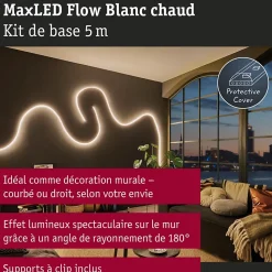 MaxLED Flow Strip LED Kit de base blanc chaud 5m revêtue 52W 1300lm/m 180 LEDs/m 2700K 75VA