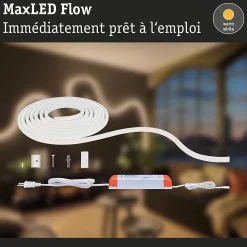MaxLED Flow Strip LED Kit de base blanc chaud 5m revêtue 52W 1300lm/m 180 LEDs/m 2700K 75VA