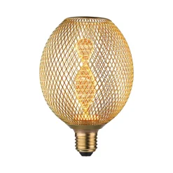 Metallic Glow Standard 230 V Globe LED E27 Helix 130lm 3,5W 1800K Laiton