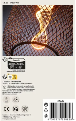 Metallic Glow Standard 230 V Ampoules LED Zyl E27 Helix 110lm 3,5W 1800K Noir