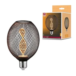 Metallic Glow Standard 230 V Globe LED E27 Helix 110lm 3,5W 1800K Noir