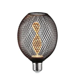 Metallic Glow Standard 230 V Globe LED E27 Helix 110lm 3,5W 1800K Noir