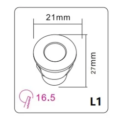 Mini spot LED encastrable 1W DC 12V Blanc Froid 6000k
