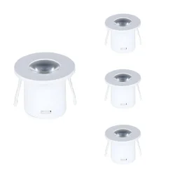 Mini Spot LED Encastrable 1W 90 degrés Rond Blanc (Pack de 4) - SILAMP