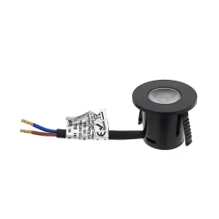 Mini Spot LED Encastrable 1W 90 degrés Rond Noir (Pack de 4) - SILAMP