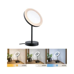 Miroir cosmétique LED Masua IP44 White Switch 55lm 230V 4W Noir mat