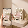 Miroir de maquillage nettlife avec éclairage hollywood mirror - miroir de courtoisie avec 9 led petit miroir cosmétique 3 modes