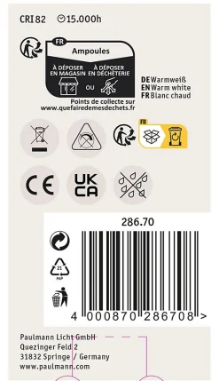 Modern Classic Edition Standard 230 V Ampoule LED Calotte réflectrice E27 3x600lm 3x6,5W 2700K Calotte argentée