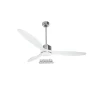Modulo de KlassFan - Super destratificateur et ventilateur DC 166 cm Chrome pales bois blanc avec Lumière 30 à 60 m²