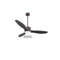 Modulo de KlassFan - Super destratificateur et ventilateur DC 132 cm Chocolat bois noir Lumière dimmable 25 à 40 m²