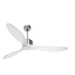 Modulo de KlassFan - Super destratificateur et ventilateur DC 132 cm Chrome pales bois blanc sans Lumière 25 à 40 m²