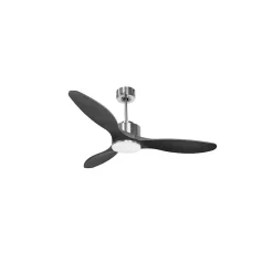 Modulo de KlassFan - Super destratificateur et ventilateur DC 132 cm Chrome bois noir Lumière dimmable 25 à 40 m²