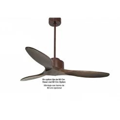 Modulo de KlassFan - Super destratificateur et ventilateur DC 132 cm Marron pales bois sombre sans Lumière 25 à 40 m²
