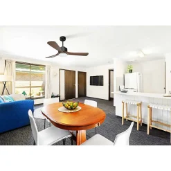 Modulo de KlassFan - Super destratificateur et ventilateur DC 132 cm Gris basalte pales bois Lumière dimmable 25 à 40 m²