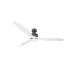 Modulo de KlassFan - Super destratificateur et ventilateur DC 166 cm Chocolat pales bois blanc avec Lumière 30 à 60 m²