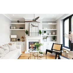 Modulo de KlassFan - Super destratificateur et ventilateur DC 132 cm Chrome pales bois sombre sans Lumière 25 à 40 m²