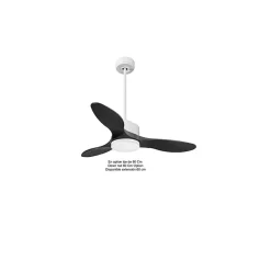 Modulo de KlassFan - Super destratificateur et ventilateur DC 106 cm Blanc pales bois noir Lumière dimmable 15 à 20 m²