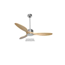 Modulo de KlassFan - Super destratificateur et ventilateur DC 132 cm Chrome pales bois sans Lumière 25 à 40 m²