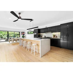 Modulo de KlassFan - Super destratificateur et ventilateur DC 166 cm Chocolat pales bois noir avec Lumière 30 à 60 m²