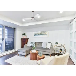 Modulo de KlassFan - Super destratificateur et ventilateur DC 132 cm Chocolat bois blanc Lumière dimmable 25 à 40 m²