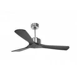 Modulo de KlassFan - Super destratificateur et ventilateur DC 132 cm Chrome pales bois noir sans Lumière 25 à 40 m²
