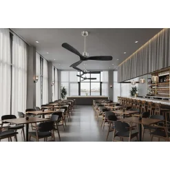 Modulo de KlassFan - Super destratificateur et ventilateur DC 132 cm Chrome pales bois noir sans Lumière 25 à 40 m²