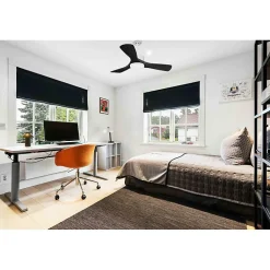 Modulo de KlassFan - Super destratificateur et ventilateur DC 106 cm Blanc pales bois noir Lumière dimmable 15 à 20 m²