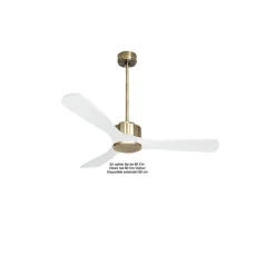 Modulo de KlassFan - Super destratificateur et ventilateur DC 132 cm Laiton pales bois blanc sans Lumière 25 à 40 m²