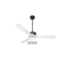Modulo de KlassFan - Super destratificateur et ventilateur DC 132 cm Gris basalte pales bois blanc Lumière dimmable 25 à 40 m²