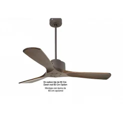 Modulo de KlassFan - Super destratificateur et ventilateur DC 132 cm Chocolat pales bois sombre sans Lumière 25 à 40 m²