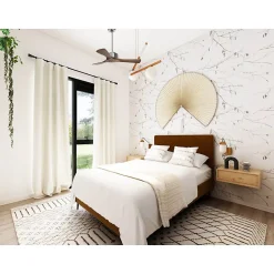 Modulo de KlassFan - Super destratificateur et ventilateur DC 106 cm Chrome pales bois sombre sans Lumière 15 à 20 m²