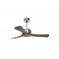 Modulo de KlassFan - Super destratificateur et ventilateur DC 106 cm Chrome pales bois sombre sans Lumière 15 à 20 m²