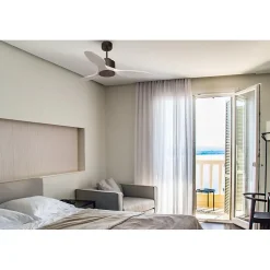 Modulo de KlassFan - Super destratificateur et ventilateur DC 106 cm Gris basalte pales bois blanc sans Lumière 15 à 20 m²