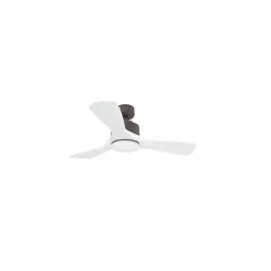 Modulo de KlassFan - Super destratificateur et ventilateur DC 106 cm Chocolat pales bois blanc Lumière dimmable 15 à 20 m²