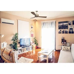 Modulo de KlassFan - Super destratificateur et ventilateur DC 132 cm Laiton pales bois sombre sans Lumière 25 à 40 m²