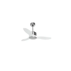 Modulo de KlassFan - Super destratificateur et ventilateur DC 106 cm Chrome pales bois blanc sans Lumière 15 à 20 m²