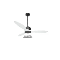 Modulo de KlassFan - Super destratificateur et ventilateur DC 132 cm Gris basalte pales bois blanc sans Lumière 25 à 40 m²