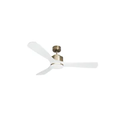 Modulo de KlassFan - Super destratificateur et ventilateur DC 132 cm Laiton bois blanc Lumière dimmable 25 à 40 m²