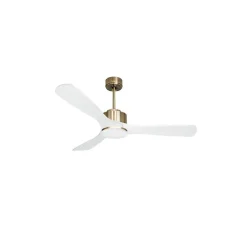 Modulo de KlassFan - Super destratificateur et ventilateur DC 132 cm Laiton bois blanc Lumière dimmable 25 à 40 m²