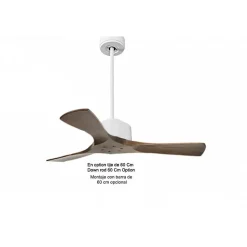 Modulo de KlassFan - Super destratificateur et ventilateur DC 106 cm Blanc pales bois sombre sans Lumière 15 à 20 m²