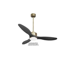 Modulo de KlassFan - Super destratificateur et ventilateur DC 132 cm Laiton bois noir Lumière dimmable 25 à 40 m²